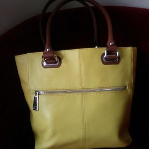 Beautiful bright and sunny happy leather tote!